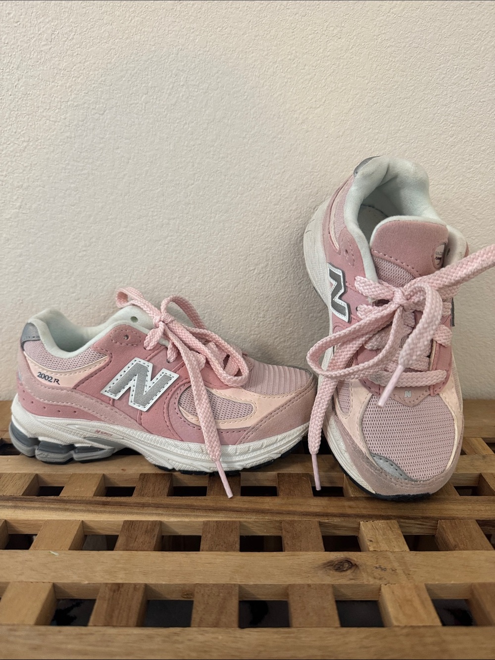 New Balance Kids Pink Grey White 2002R Sneakers